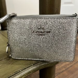 Silver sparkle small wallet Coach